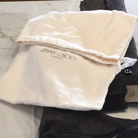 Jimmy Choo Gray Suede Heel Boots - Picture 16 of 16